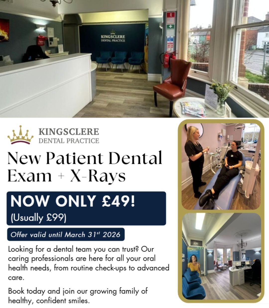 New Patient Dental Exam + X-Rays - Now Just £49 (Usually £99)